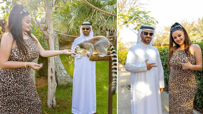 Enca takohet me Sheikun e famshëm në një kopsht zoologjik të Dubait