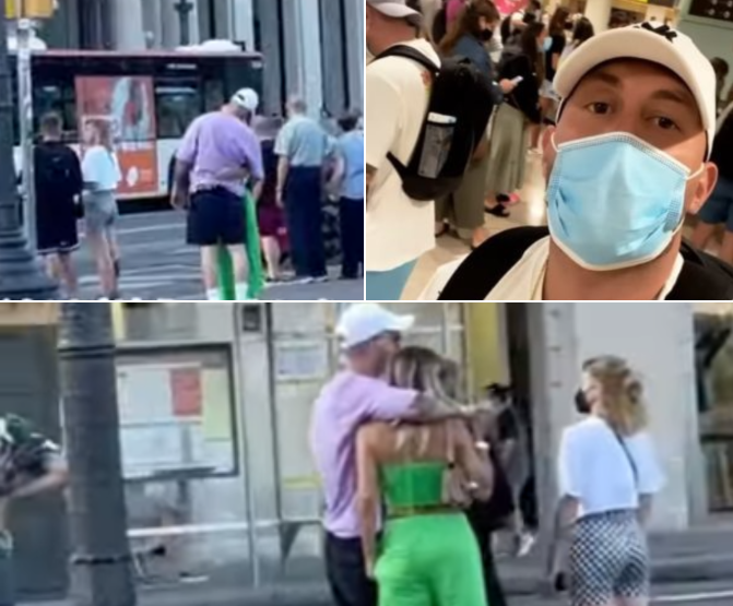 (VIDEO) Romeo Veshaj në krahët e një biondeje në Barcelonë! Po Aleksia Peleshi ku është?