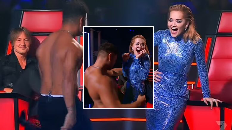 Konkurrenti i “The Voice Australia” nuk i reziston Rita Orës – zhvishet dhe bën vallëzim provokues para saj