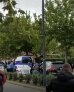 VIDEO: Fuoristrada i bën “pritë” Policisë, qëllohet me breshëri në shesh-xhirimin në Elbasan