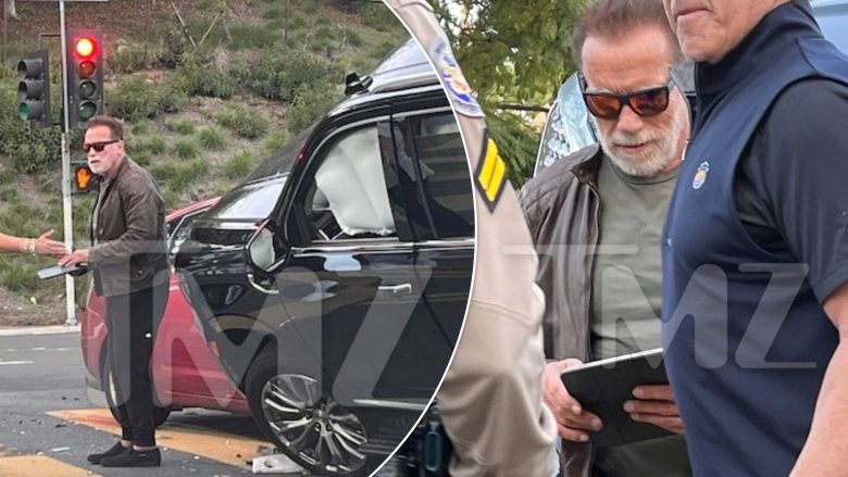 Arnold Schwarzenegger shpëton në një aksident me shumë makina, ku u plagos një person