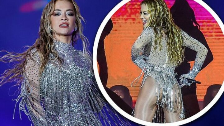 Rita Ora shfaq trupin e bukur në kostum argjendi shkëlqyes në festivalin “Rock In Rio”