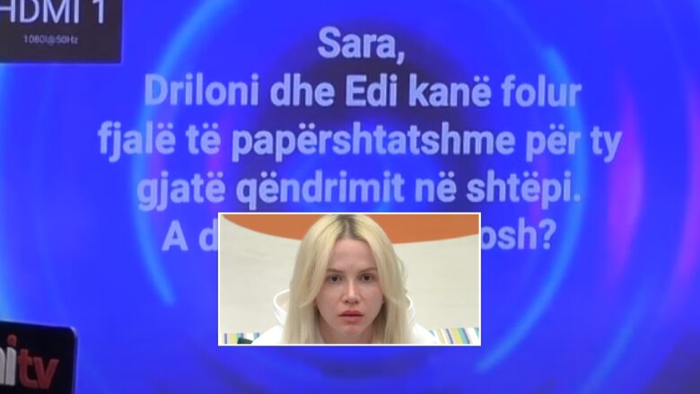 Reagimi i Sarës pasi pa videon ku Edi dhe Driloni e shajnë, tronditet shtëpia e Big Brother