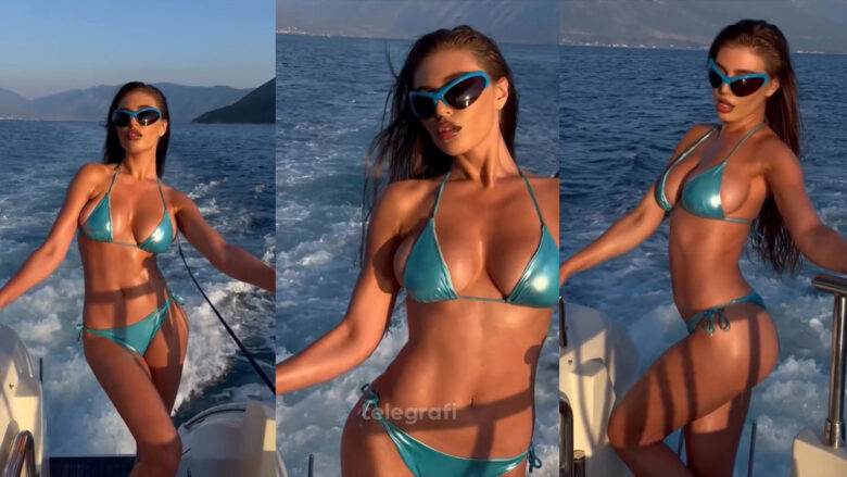 Trejsi Sejdini me foto flakë nga jahti mes Karaburunit dhe Sazanit