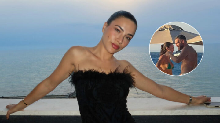 Romanca e re/ Sara Hoxha fotografohet në plazh me Erik Fullanin