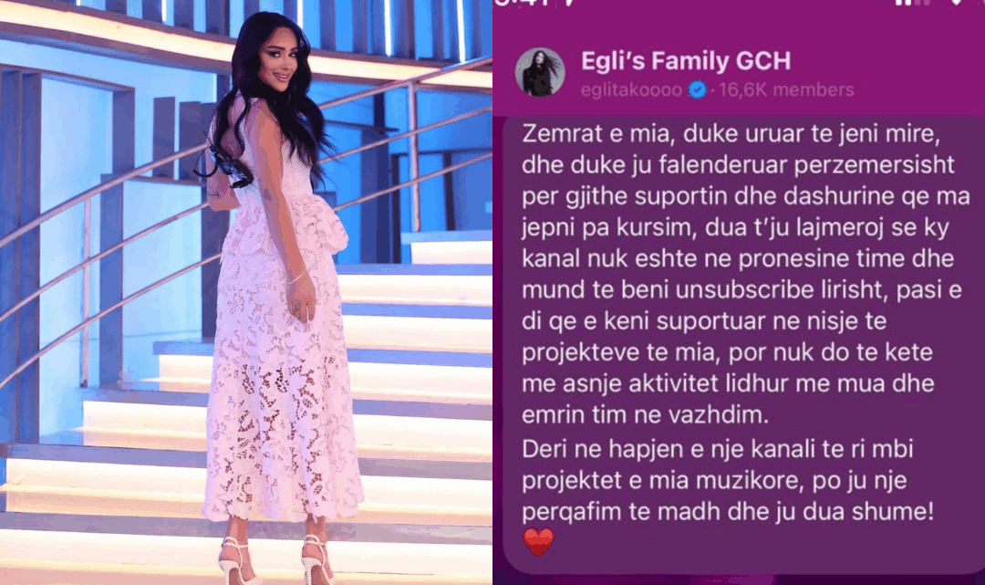 Mbyllet kanali muzikor, Egli Tako jep njoftimin e papritur për ndjekësit Mbyllet kanali muzikor, Egli Tako jep njoftimin e papritur për ndjekësit