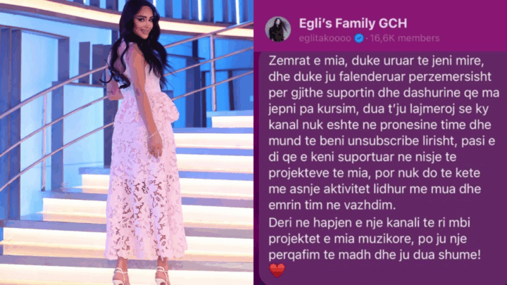 Mbyllet kanali muzikor, Egli Tako jep njoftimin e papritur për ndjekësit